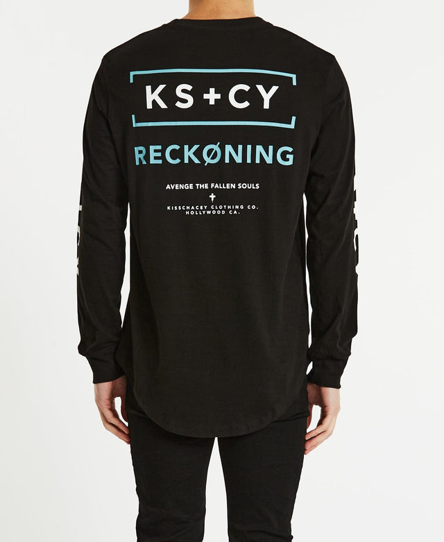 Kiss Chacey Ruins Dual Curved Long Sleeve T-Shirt Jet Black