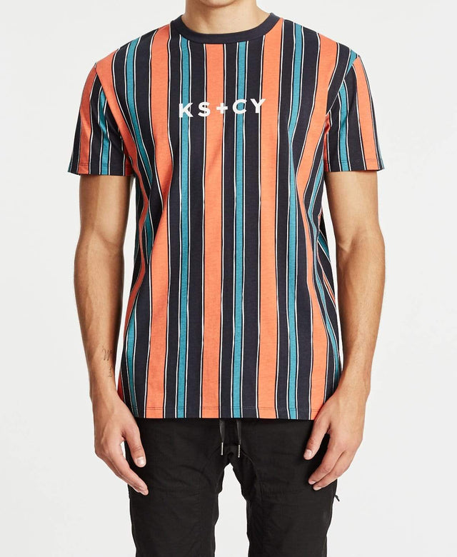 Kiss Chacey Shallow Relaxed Fit T-Shirt Multi Coloured Stripe