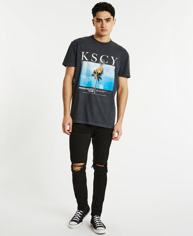 Kiss Chacey Shine Relaxed T-Shirt Pigment Asphalt