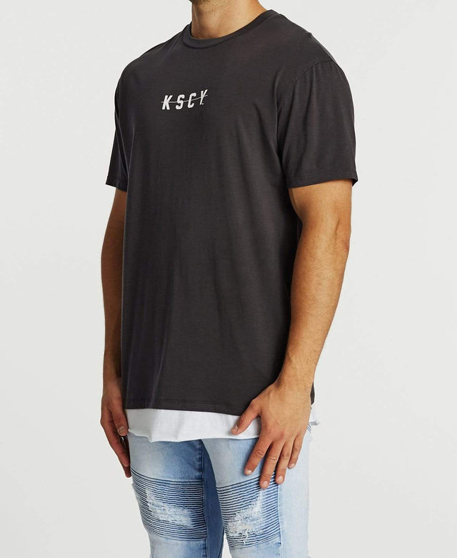 Kiss Chacey So Long Relaxed Layered T-Shirt Pigment Asphalt