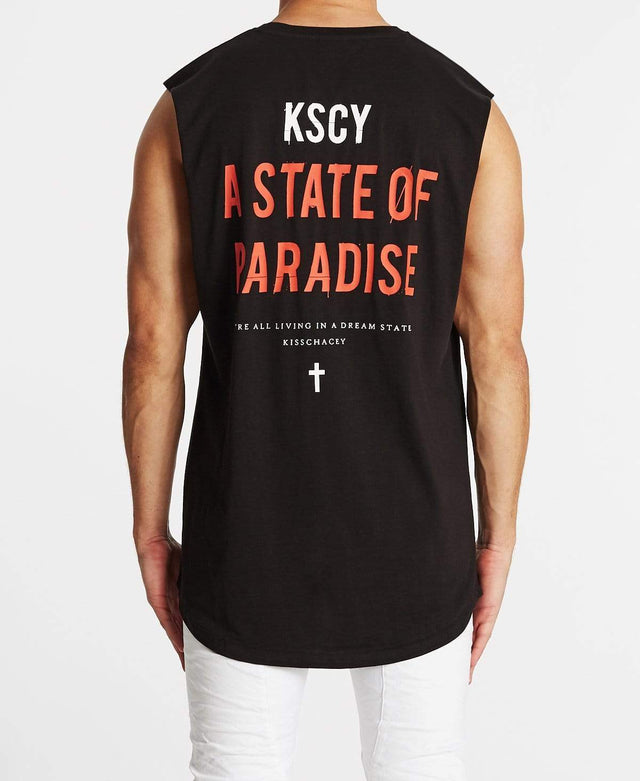 Kiss Chacey State Of Paradise Dual Curved Muscle Tee Jet Black