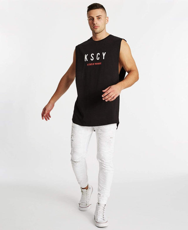 Kiss Chacey State Of Paradise Dual Curved Muscle Tee Jet Black