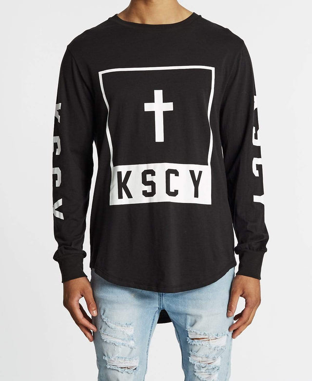 Kiss Chacey Syndrome Cape Back Long Sleeve T-Shirt Jet Black