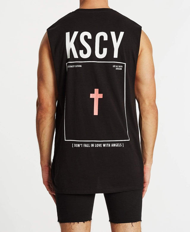 Kiss Chacey The Fall Step Hem Muscle Tee Jet Black