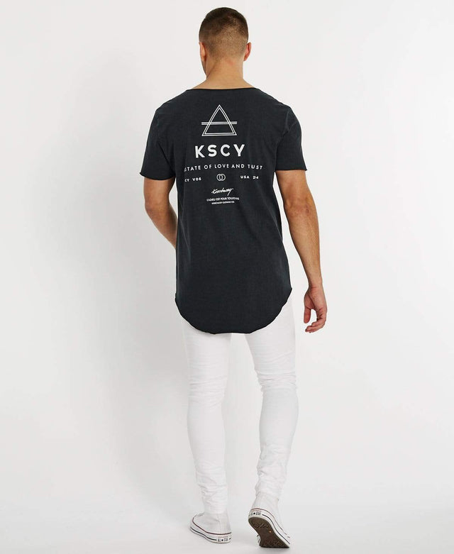 Kiss Chacey Trust Raw V-Neck T-Shirt Anthracite Black