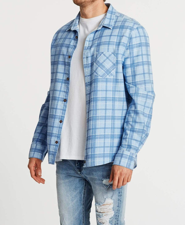 Kiss Chacey Trusted Standard Long Sleeve Shirt Blue Check