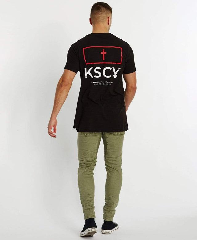 Kiss Chacey Tucson Step Hem T-Shirt Jet Black