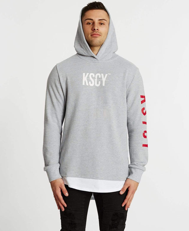 Kiss Chacey Vernon Layered Cape Hoodie Back Grey Marle