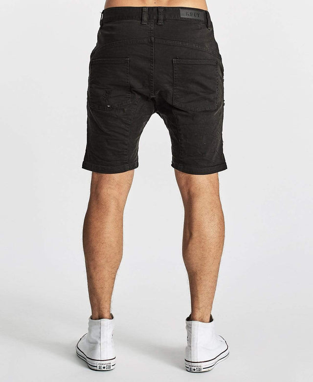 Kiss Chacey Zeppelin Shorts Destroyed Solid Black