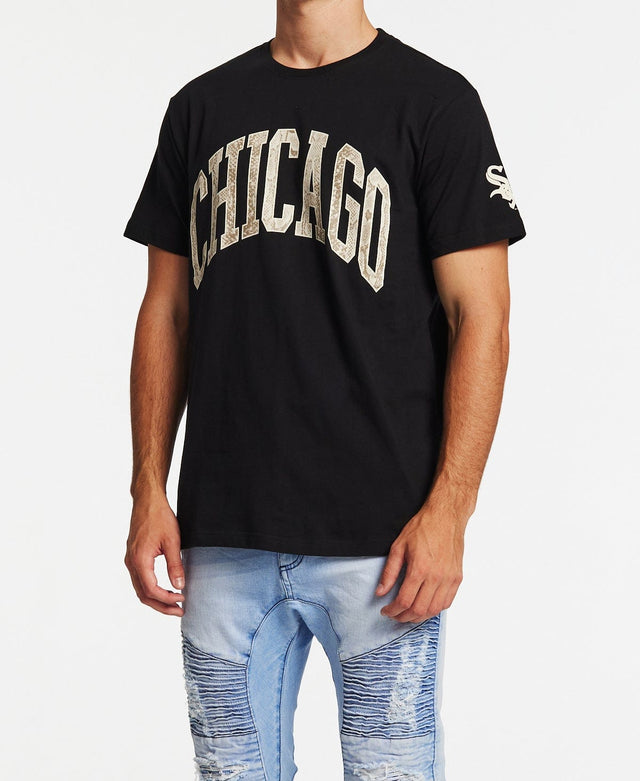 Majestic ARCH ANML LOGO TEE WHTSX - Chicago White Sox Faded Black