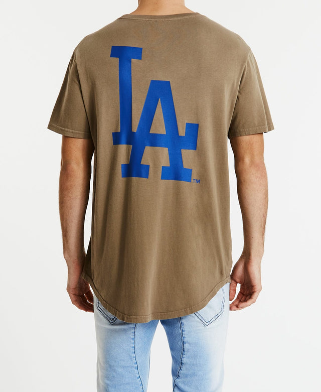 Majestic Kurent Scoop T-Shirt Dodgers Warm Grey
