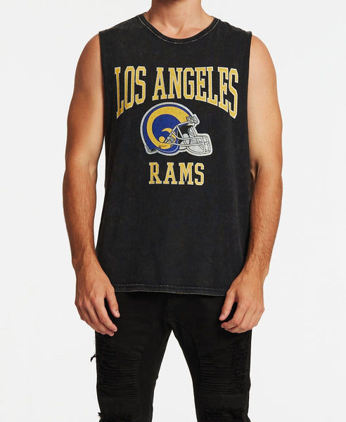 Los Angeles Rams Helmet Arch Muscle Tee Snow Wash Black – Neverland Store