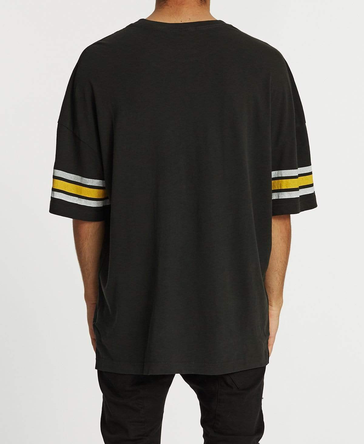 NFL Stripe Sleeve Oversized T-Shirt Steelers Pirate Black – Neverland Store