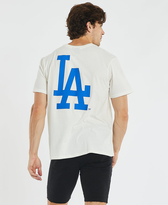 Majestic Summer Jeaner Dodgers T-Shirt Vintage White
