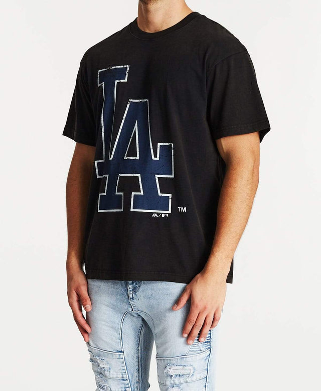 Majestic Vint Fade Big Logo T-Shirt Dodgers Black