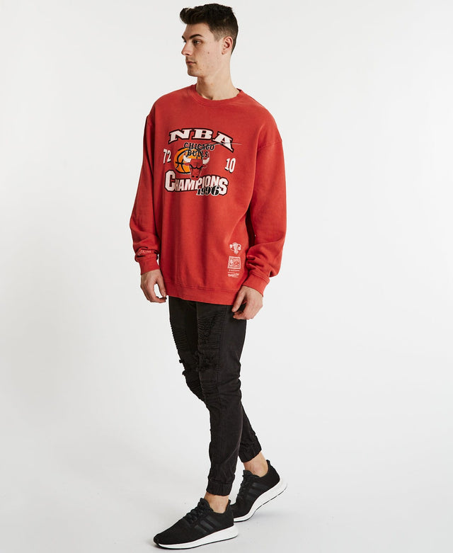 Mitchell & Ness 1996 Champions Crew Jumper Faded Red