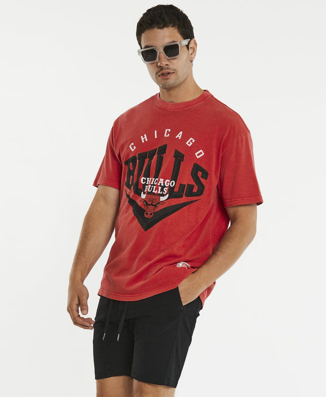 Mitchell & Ness Beveled Bulls T-Shirt Faded Red