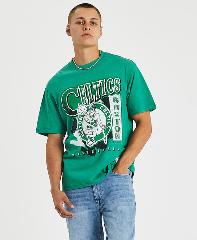 Mitchell & Ness Brush Off Boston Celtics T-Shirt Faded Green