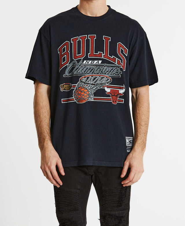 Mitchell & Ness Hoop T-Shirt Bulls Faded Black