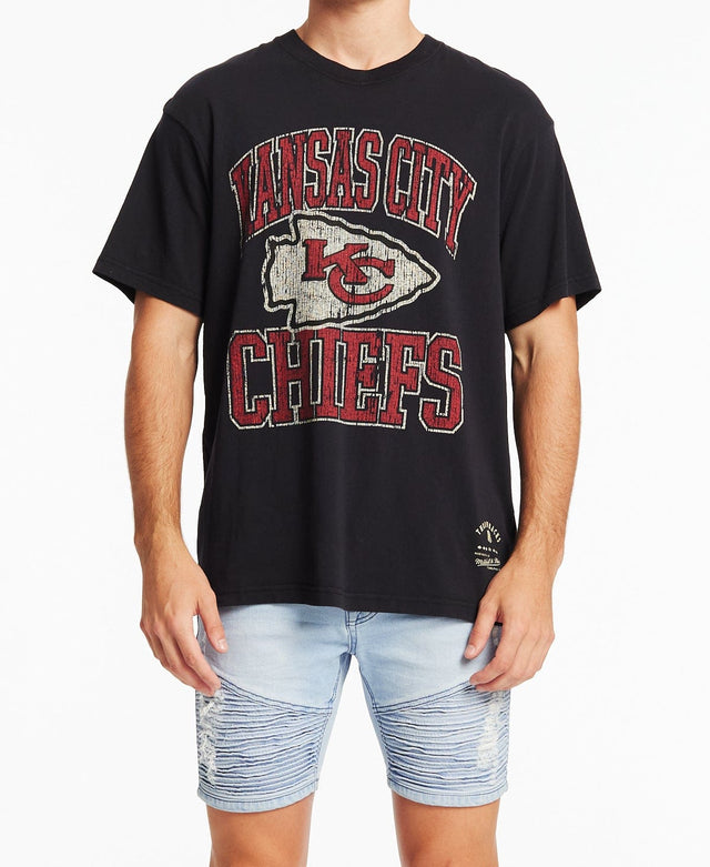 Mitchell & Ness Kansas City Chiefs Vintage NFL Ivy Arch T-Shirt Faded Black