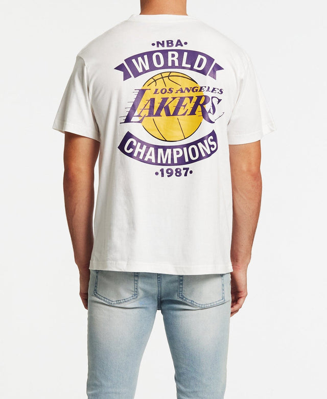 Mitchell & Ness Los Angeles Lakers '87 World Champs T-Shirt White