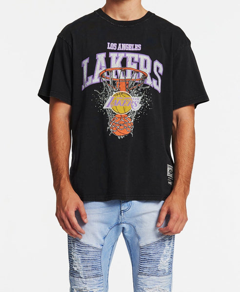 Mitchell & Ness Los Angeles Lakers XL Arch Vintage T-Shirt Faded Black