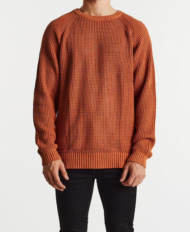 Mr Simple Chunky Knit Rust