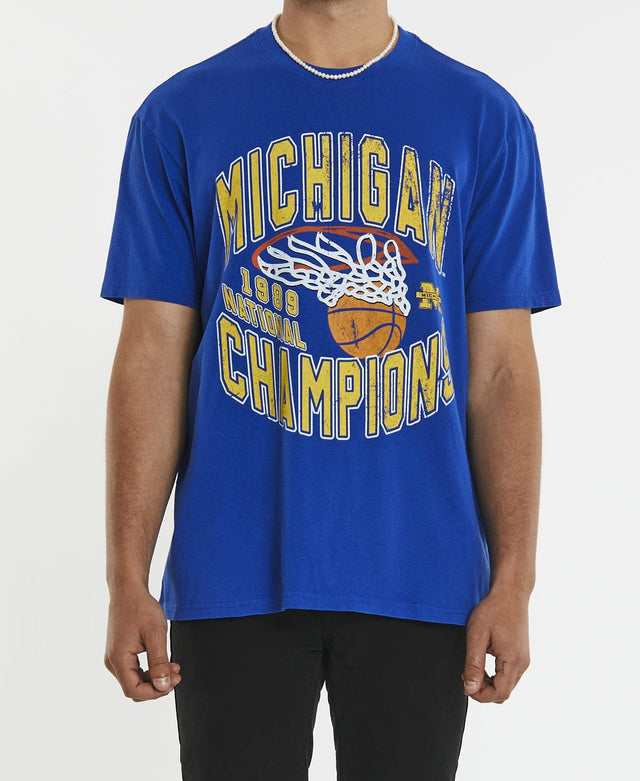 Ncaa 80s Champion Michigan T-Shirt Royal Blue