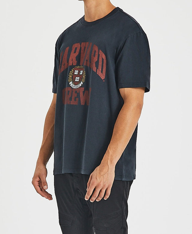 NCAA Vintage Arch Harvard T-Shirt Faded Black