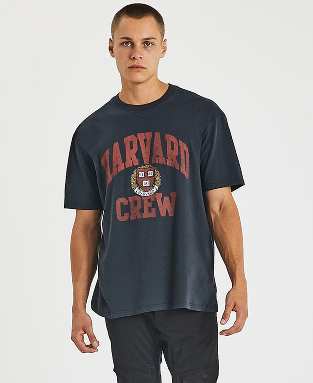 NCAA Vintage Arch Harvard T-Shirt Faded Black
