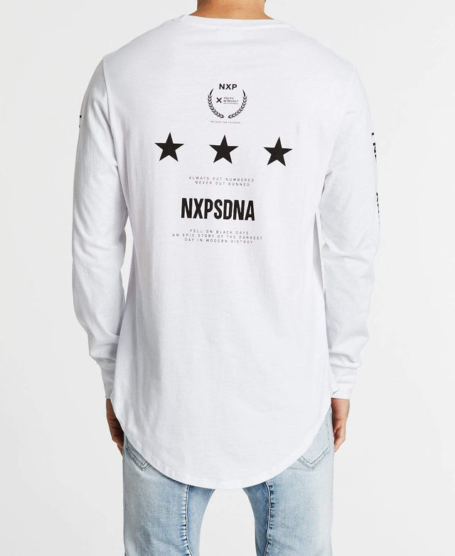 Nena & Pasadena Ammunition Dual Scoop Long Sleeve T-Shirt White