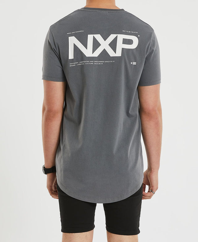Nena & Pasadena Atari Cape Back T-Shirt Pigment Asphalt Grey