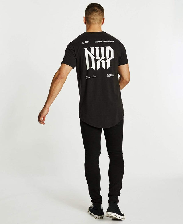 Nena & Pasadena Back Draft Cape Back T-Shirt Jet Black