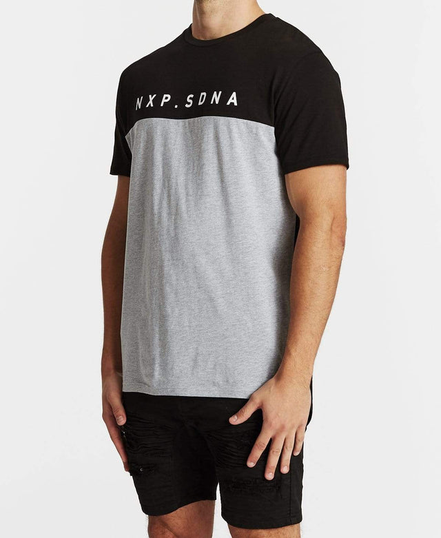 Nena & Pasadena Born Free Cape Back T-Shirt Black/Grey Marle