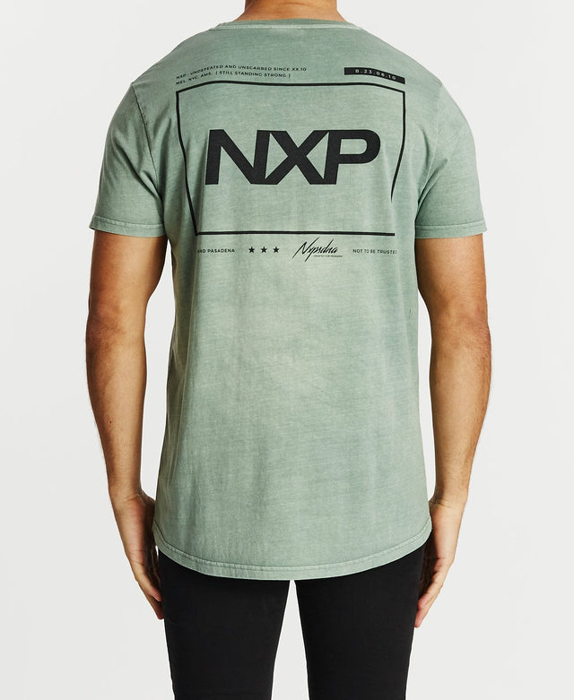 Nena & Pasadena Comeback Scoop Back T-Shirt Pigment Sage