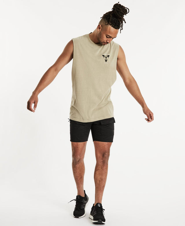 Nena & Pasadena Crowd Scoop Back Muscle Tee Pigment Light Taupe