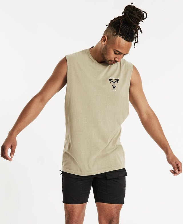 Nena & Pasadena Crowd Scoop Back Muscle Tee Pigment Light Taupe
