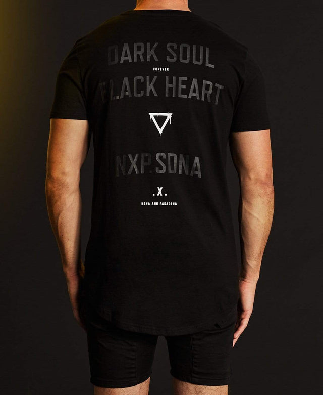 Nena & Pasadena Dark Soul Cape Back T-Shirt Jet Black