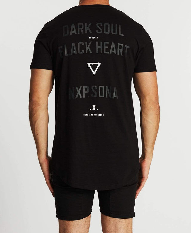 Nena & Pasadena Dark Soul Cape Back T-Shirt Jet Black