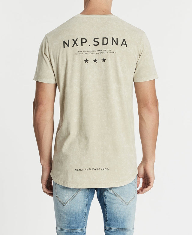 Nena & Pasadena Destruction Scoop Back T-Shirt Acid Sand