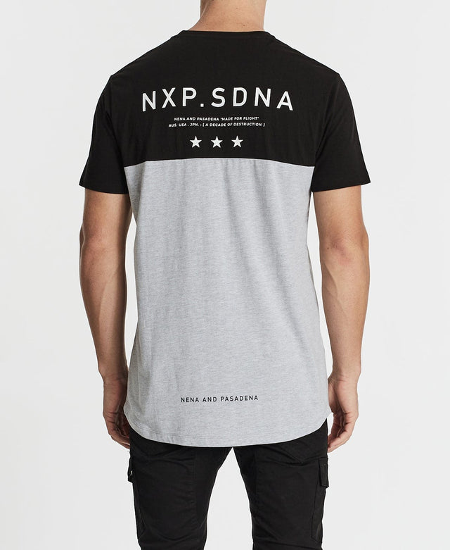 Nena & Pasadena Destruction Scoop Back T-Shirt Jet Black