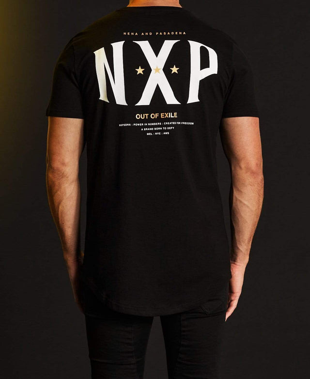 Nena & Pasadena Exile Cape Back T-Shirt Jet Black