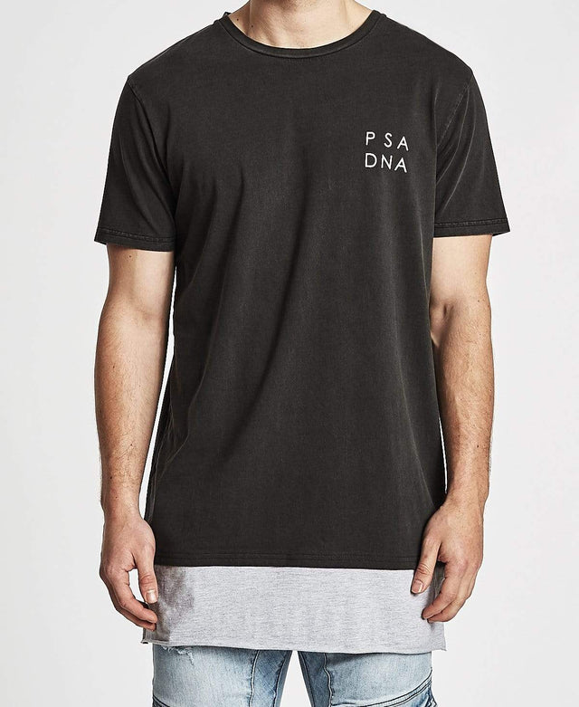 Nena & Pasadena Fallen Ghosts Layered Hem T-Shirt Pigment Black