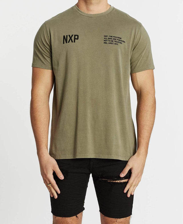 Nena & Pasadena Forgiven Sins Cape Back T-Shirt Pigment Khaki