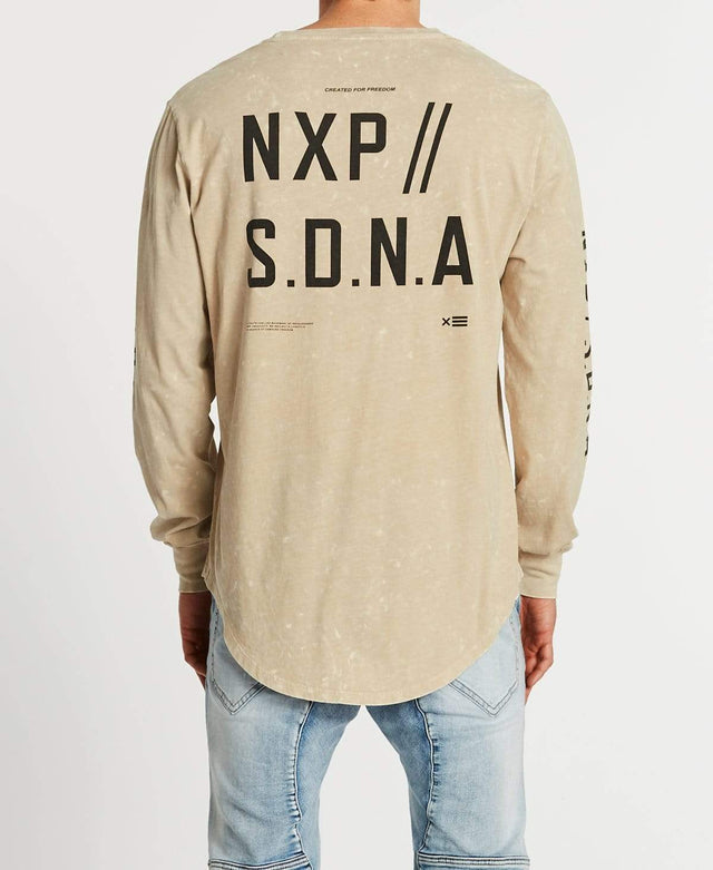 Nena & Pasadena Free Spirit Dual Curved Long Sleeve T-Shirt Acid Sand