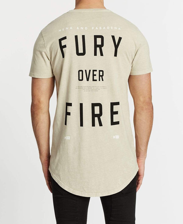 Nena & Pasadena Fury Over Fire Cape Back T-Shirt Acid Sand