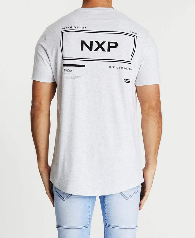 Nena & Pasadena Generous Scoop Back T-Shirt Snow Marle