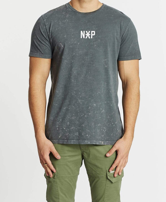 Nena & Pasadena Have It All Cape Back T-Shirt Acid Charcoal