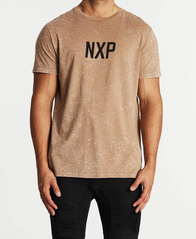 Nena & Pasadena Heightened Cape Back T-Shirt Pigment Warm Taupe