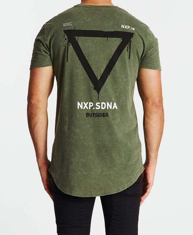 Nena & Pasadena Lifeline Cape Back T-Shirt Acid Khaki